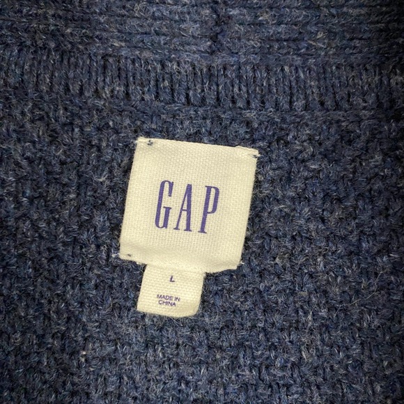 Gap Cardigan Sweater Mens L Budding Cable Knit Fisherman Shawl Collar Grandpa - Picture 2 of 9